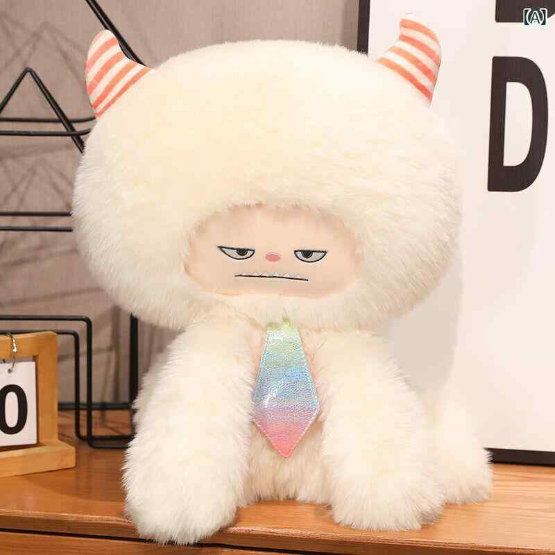 ぬいぐるみ 玩具 おもちゃ キャラクター 雪男 モンスター 人形 マスコット 抱き枕 置物 クッション ふわふわ もこもこ 柔らかい かわいい ホワイト パープル グレー ギフト プレゼント 贈り物 インテリア