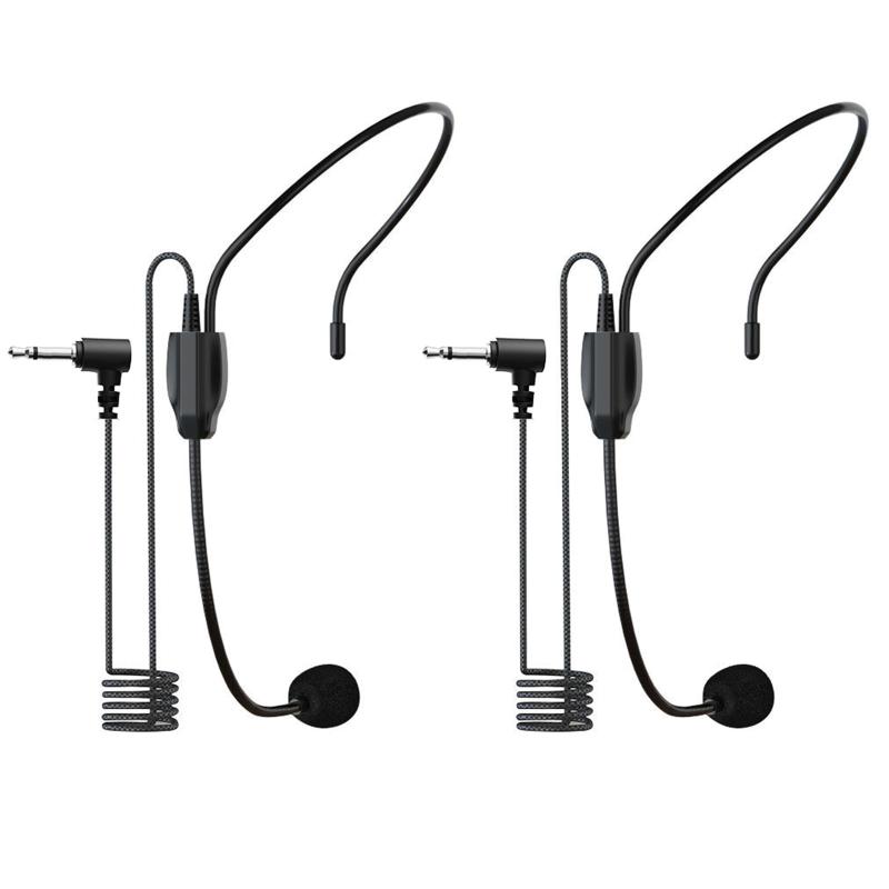 Vitalux ヘッドセットマイク 2個セット 有線タイプ 3.5mm接続 クリップ式 指向性コンデンサーマイク 講義 説明会 ライブ 屋外イベント用 拡声器対応 会議 教育 プロモーション用 ウェアラブル
