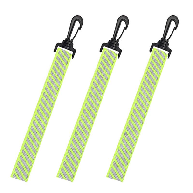 DEVENTORZ 反射 ストラップ リフレクター キーホルダー 3個セット 赤 黒 緑 夜間 交通安全 蛍光 安全リフレクター 大人 子供 高齢者 通勤 通学 通園 反射バッグチャーム 夜間安全 自転車 ウォー