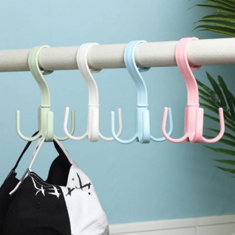 戸棚下 ワイヤーグラスラック フック 収納 ハンガー 簡単取り付け 家庭用 業務用 寮用収納 多機能 回転可能 4爪フック4個セット