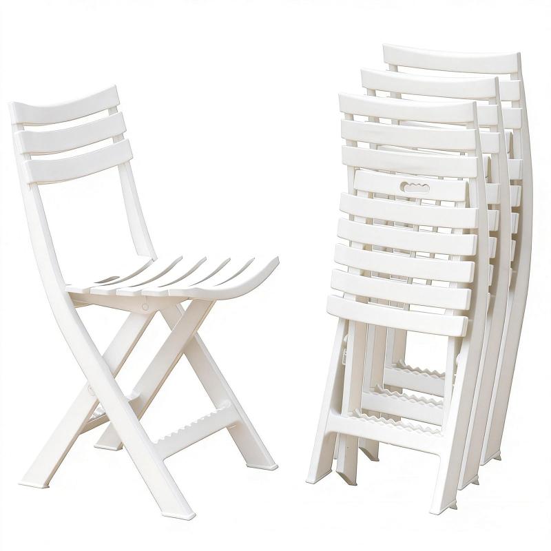 YASICA ガーデンチェア 4脚セット 折りたたみ椅子 プラスチック アウトドアチェア 背もたれ 持ち運び 軽量 シンプル 折りたたみチェア お庭・ベランダ・バルコニー用 携帯椅子 キャンプ お釣【製品仕様】素材：PP製。サイズ：40*42*78cm。折りたたみサイズ：40*88.5cm。座面高さ：42cm。耐荷重：136kg。【こだわりのデザイン】折りたたみ椅子座面後部には取っ手があります。使用しないときは直接折りたたみ、スペースを取らず、簡単で移動し、収納ができます。座面下には足を置くのに便利な横棒があり、長時間座ってもよりラックスできます。【座り心地よい】背もたれと座面は人間工学に基づいており、緩やかにカーブした座面と背面がお尻と背中を包み込み、座り心地抜群です。長時間座っても疲れにくく長くお使いいただいてもヘタリにくいです。【優れた素材】優れたPP素材で作られ、防水性と汚れに強いで、水をこぼしても、布で拭くだけで綺麗になります、耐腐食性もあり、色褪せしにくいで、雨の日でも気にせずに外に置いておけます。【幅広い用途】シンプルなデザインで、室内外問わず置くだけでおしゃれ空間に。玄関ポーチやベランダ等スペースはもちろん、セットで揃えれでお庭でのガーデンパーティ、公園でのピクニック、キャンプ、お釣りとバーベキューなどご使用いただけます。