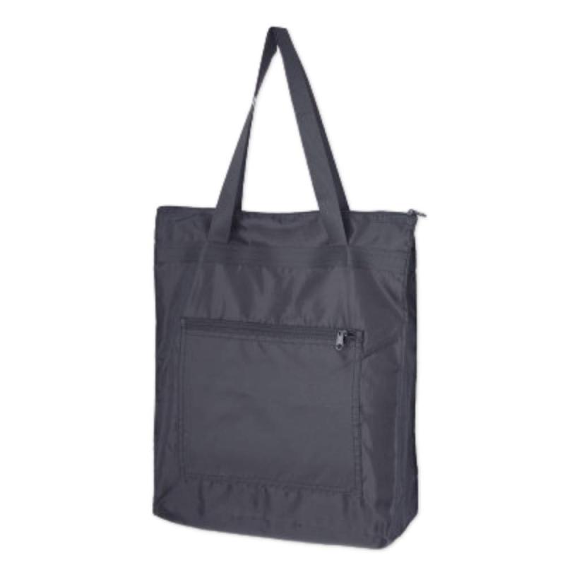 [Gensiryoku Sensuikan] エコバッグ 折りたたみ ショッピングバッグ 防水 携帯便利 収納 丈夫 おおきめ ファスナー付き 5色 (ブラック)