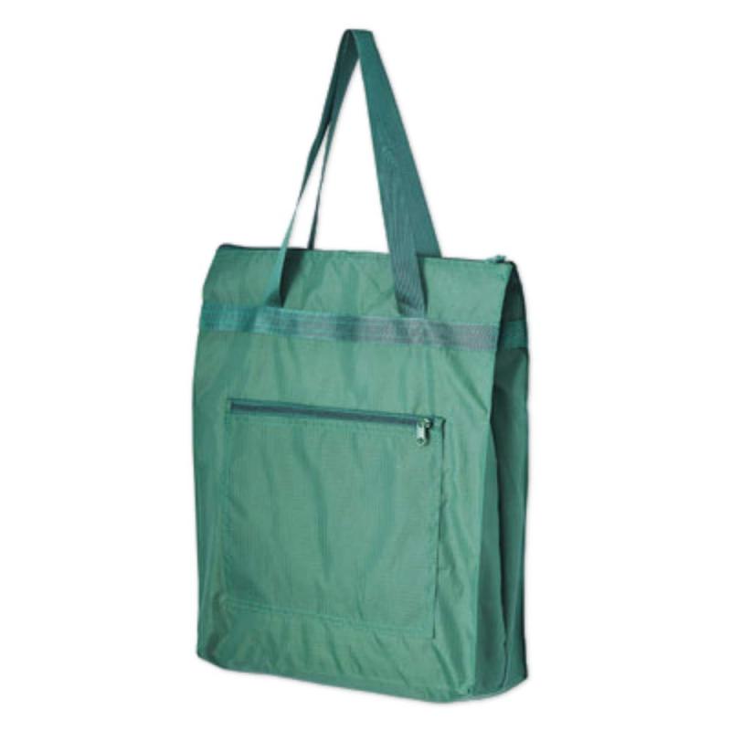 [Gensiryoku Sensuikan] エコバッグ 折りたたみ ショッピングバッグ 防水 携帯便利 収納 丈夫 おおきめ ファスナー付き 5色 (グリーン)