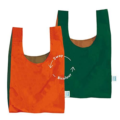 KIND BAG mini カインドバッグ ショッピングバッグ エコバッグ KINDBAG ミニ コンビニサイズ (Bicolour Orange&Green)