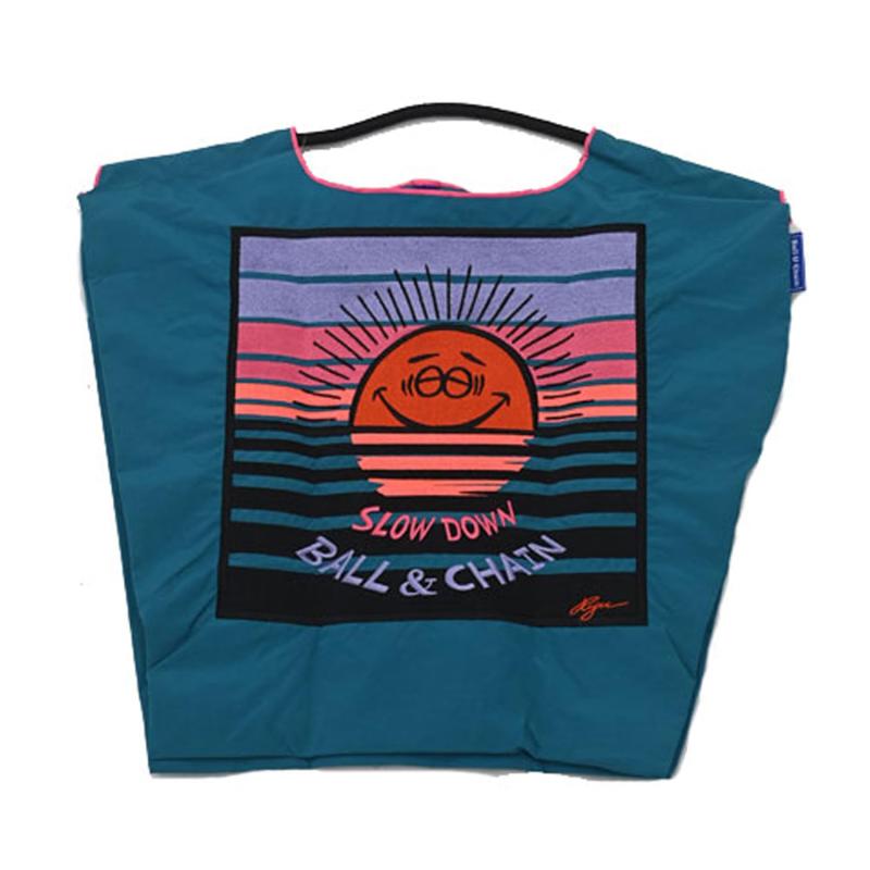 Rakuten - [Ball & Chain] ボールアンドチェーン 正規品 Mサイズ A.SUN SET サンセット 太陽 ショッピングバッグ エコバッグ ショルダーバッグ (314005 M, B.GREEN)
