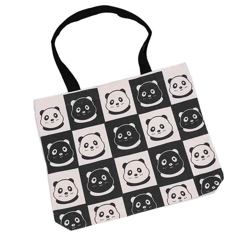 [seyfocnia] パンダ柄 トートバッグ キャンバス 軽量 手提げ＆ショルダー2WAY 中容量 男女兼用 エコバッグ レジャーバッグ 通勤 通学 買い物 かわいい キャラクタートート Tote