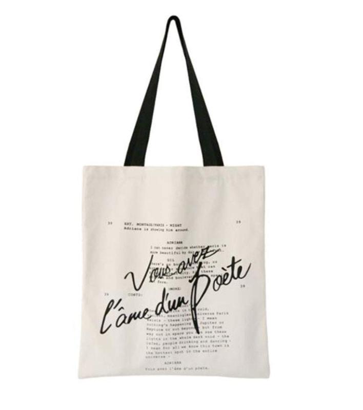 [YuYo] トートバッグ キャンバス 大容量 レディース エコバッグ 大 無地 可愛い ショルダー 英字柄 帆布バッグ おしゃれ 通勤 通学 通園 肩掛け 帆布包 シンプル