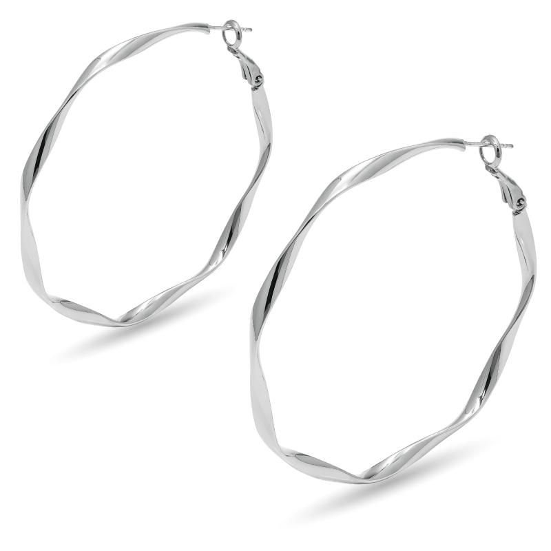 [Adelina Style] ピアス レディース 人気 フープピアス ねじれピアス 捻り 1ペア 大きめ 小さめ リング ポスト S925 サージカルステンレス 金属アレルギー対応 両耳