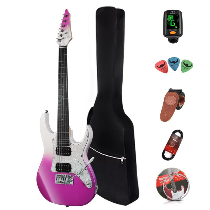 Bullfighter 34インチ キッズエレキギター 初心者キット STスタイル ミニエレキギター 男の子 女の子用 ピック、ケーブル、ストラップ、予備弦、ギグバッグ D120-R