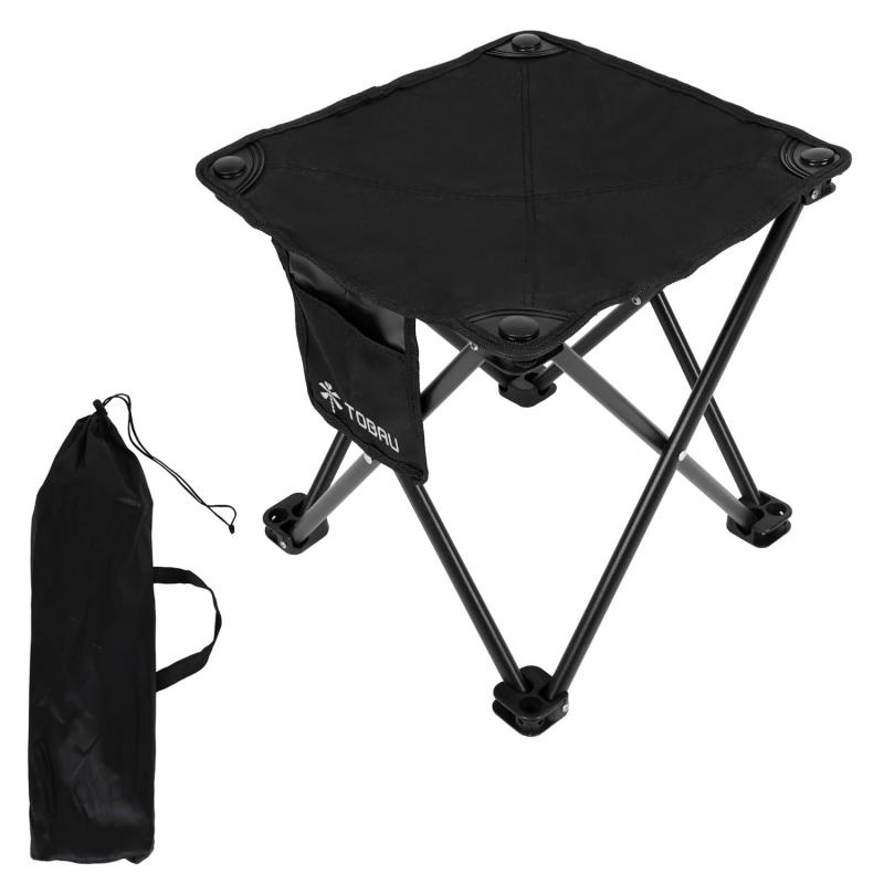 [TOBAU] アウトドアチェア コンパクト 軽量 ポケット付き 折りたたみ椅子 折り畳み椅子 キャンプチェア ミニサイズ