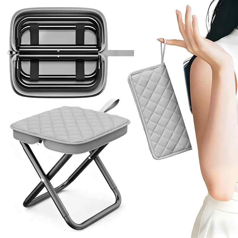 【New五層中綿・より快適】 GSON 折りたたみ椅子 持ち運び アウトドアチェア ［耐荷重120KG認定の『コンパクト』×『収納袋一体型』折り畳み椅子］ キャンプチェア 「炭素鋼・耐久・X型ブラ