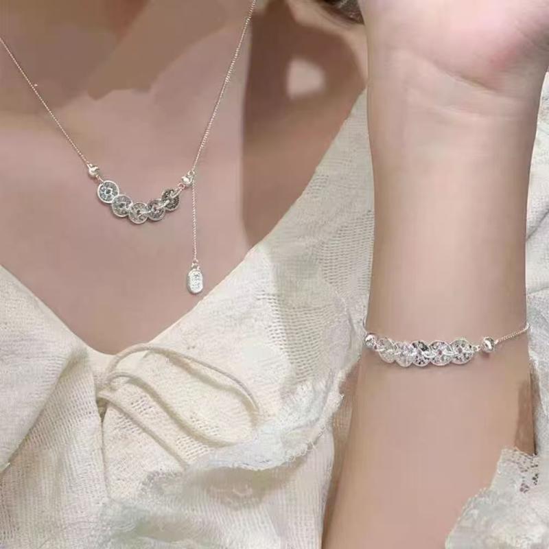 ブレスレット レディース アクセサリー 手首飾り ジュエリー 猫眼石 キャッツアイ 五帝銭 碎銀子 シルバー 純銀 レトロ エスニック 中国風 普段使い 旅行 デイリー フェミニン 女性用 ギフト 記念日