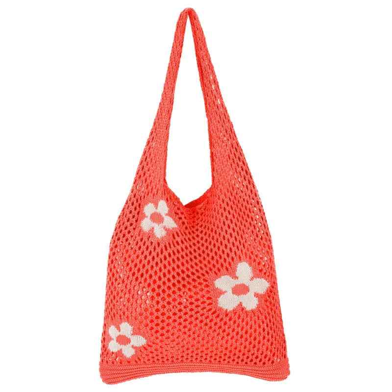 [SEAUR] レディース ニットバッグ エコバッグ 軽量 旅行 トレンド 編み込み トートバッグ ハンドバッグ 手提げ ショルダーバッグ おしゃれ 買い物 大容量