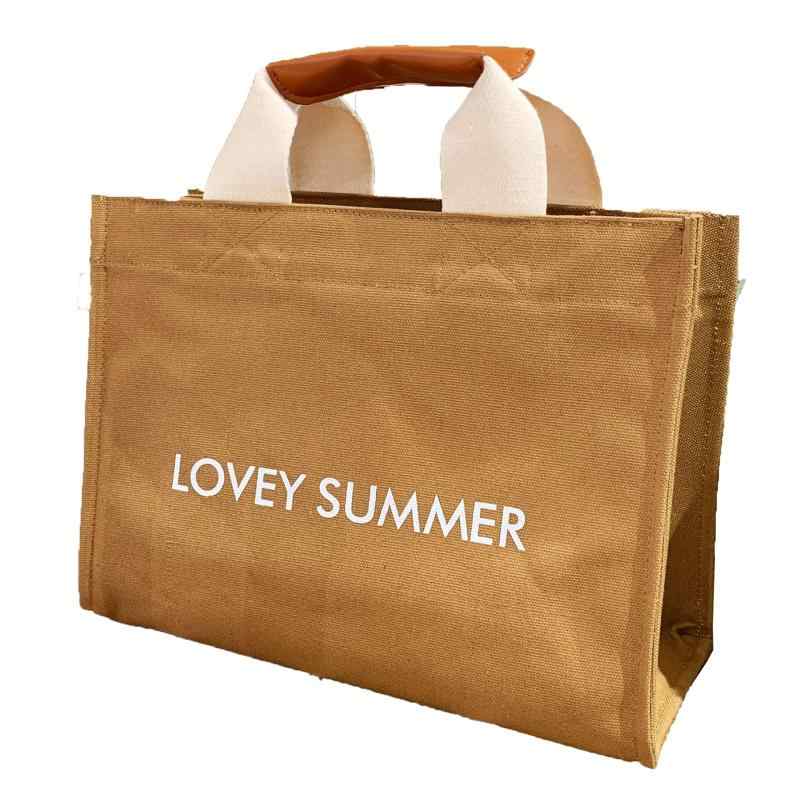 [Lovey summer] ショルダーバッグ レディース 2WAY 大容量 コットンキャンバス(帆布) トート バッグ シンプル マルチポケット ショルダー トート