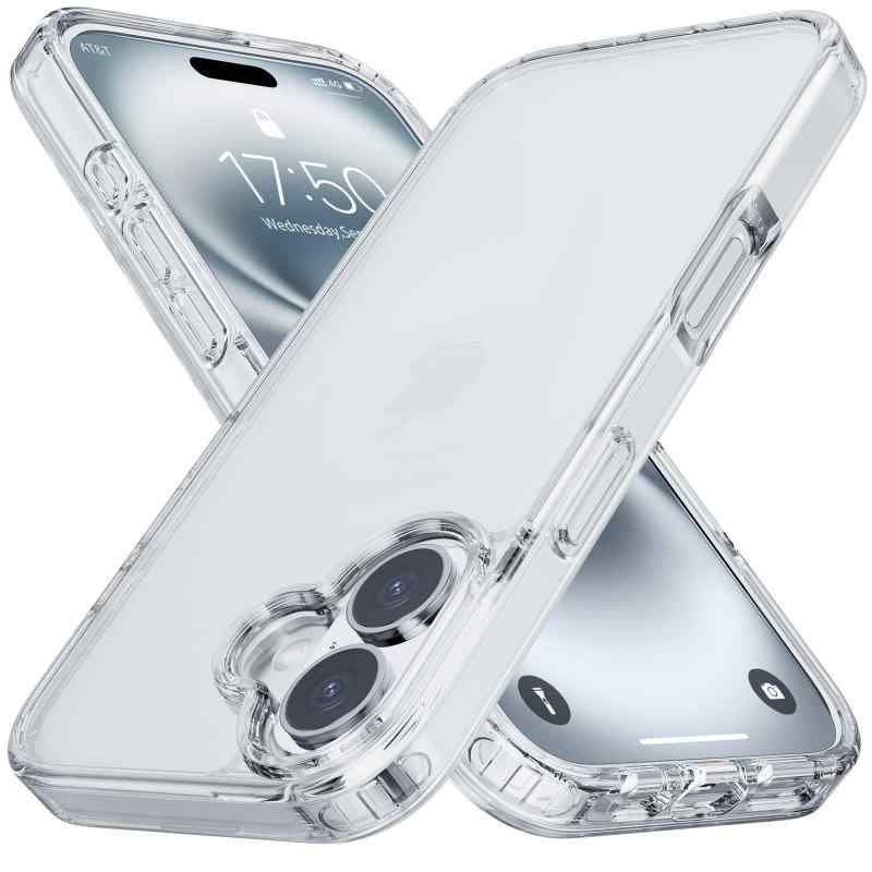 【極めて透明 薄く 耐衝撃性】WHTMM iPhone 17 用 ケース クリア TPU PC 透明 耐衝撃 滑り止め 指紋防止 米軍MIL規格 黄変防止 スマホケース iPhone 17 対応