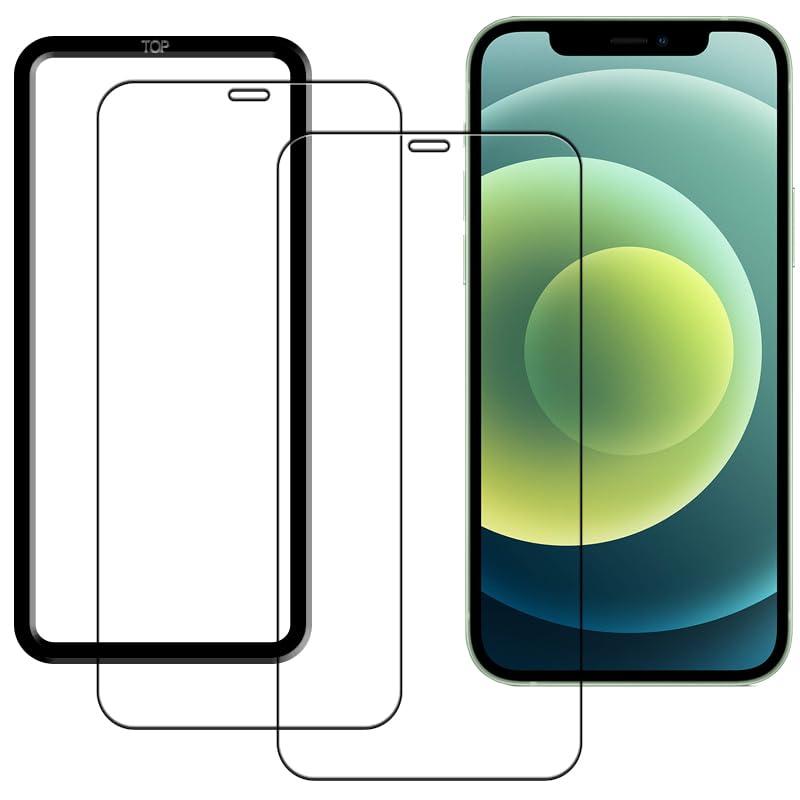 ガイド枠付き 日本旭硝子製 対応 iPhone 12 Pro / iPhone12 用 ガラスフィルム 強化ガラス 液晶保護フィルム 9H硬度, 2枚対応機種:iPhone 12 Pro / iPhone12 専用設計の液晶保護フィルムで。...