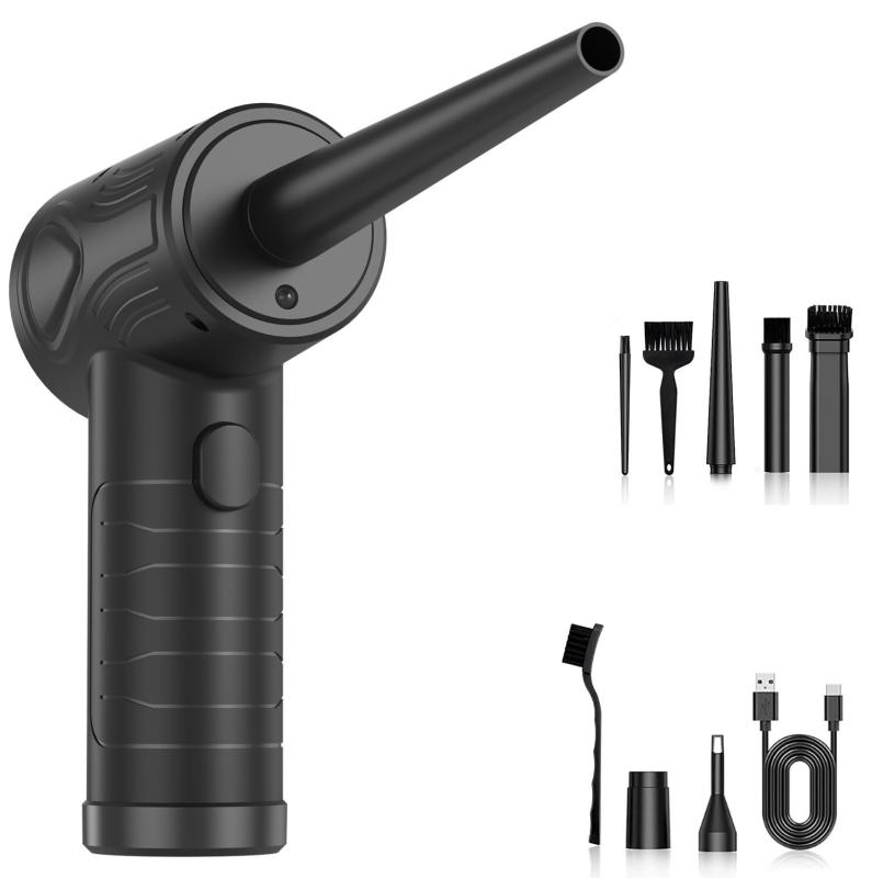 電動エアダスター 充電式 【1台多役】 吸い込み/吹き飛ばし/空気入れ エアダスター 電動 6000mAh 長時..