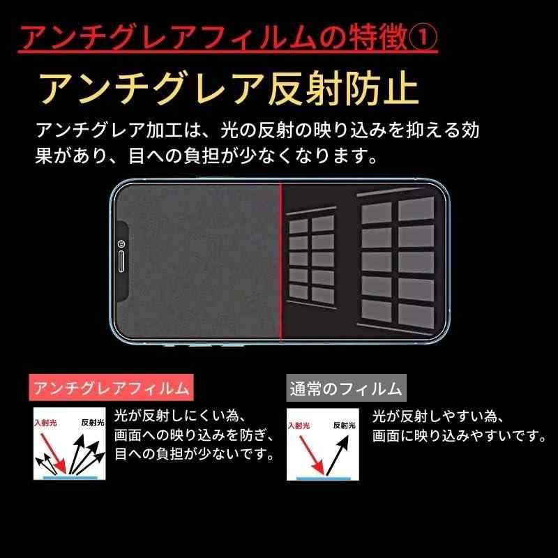 CIELIA [ iPhone 16e / 14 / 13 / 13Pro 対応] 覗き見防止 アンチグレア フィルム 強化ガラス ガラスフィルム 保護フィルム 非光沢 反射防止 指紋防止 全面保護 硬度9H iPhone16e iPhone14 iPh