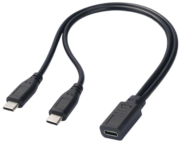USB2.0 Type-C 2分岐 充電ケーブル 15W 3A 20cm (Androidフォン用)(2.0)