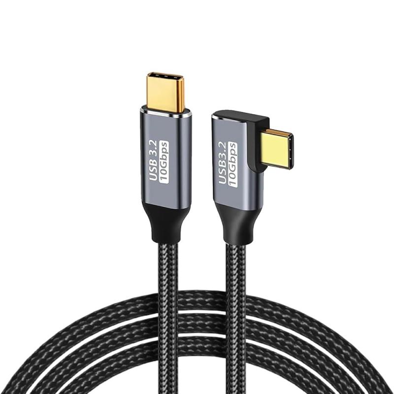 USB C �����֥� L�� 2M Type-C L�� ��PD�б� 100W��®����/ USB 3.1 Gen2ɸ�� 10Gbps�ǡ���ž���� Ķ��®���� 4K/...