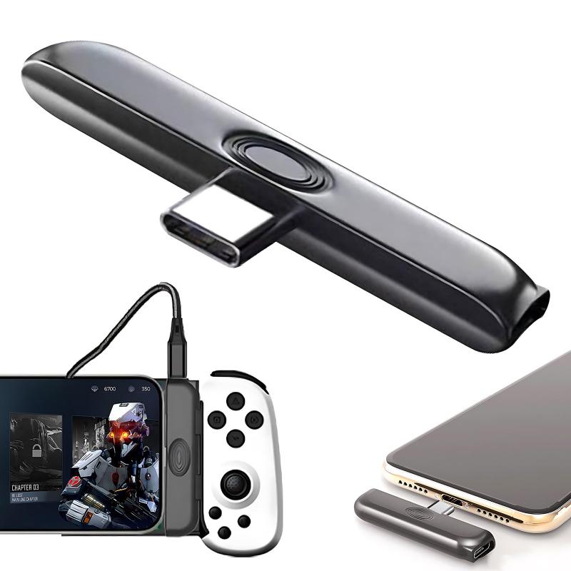 iPhone 17/16/15 switch アンドロイドスマホ ゲーム専用 転換端子 ケーブル スマホゲーム専用Type-C転換端子 iphone アンドロイド用 USB-C L型 ケーブル PD急速充電 イヤホーン接続対応 充電しながらゲ