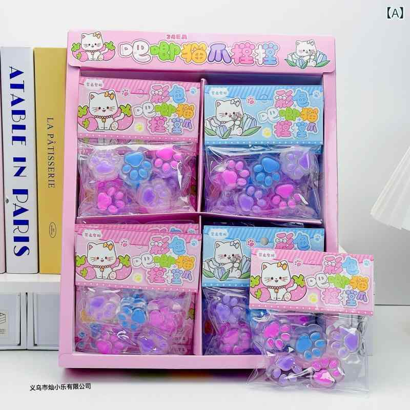 おもちゃ ジュニア 減圧玩具 スクイーズ 握る 触感 玩具 ストレス解消 ヒーリング リラックス もちもち ぷにぷに 猫の手 肉球 カラフル レインボー 夜光 蓄光 個包装 暇つぶし 指先訓練 室内遊び ギフト remake-buddy-10585077 リメイクバディー パッケージ画像