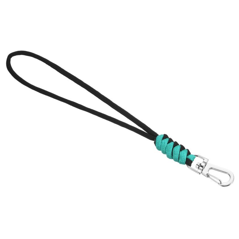 [PATIKIL] 1本 パラコード ストラップ 長さ22cm カラビナ付 携帯 スマホ カギ キー チェーン IDカード パラシュート 紐 キーホルダー 調節可能 落下防止 水緑