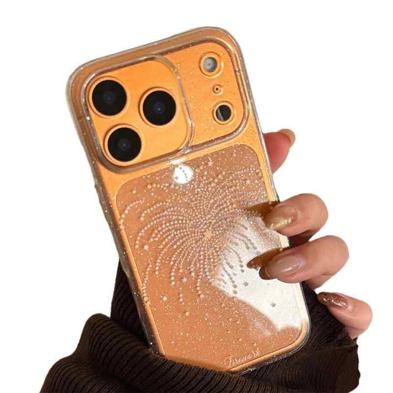 VIVINN 対応 スマホケース キラキラ クリア 韓国 可愛い ラメ入り 花火 おしゃれ 透明 人気 シンプル 軽量 薄型 ストラップホール付き ソフトケース