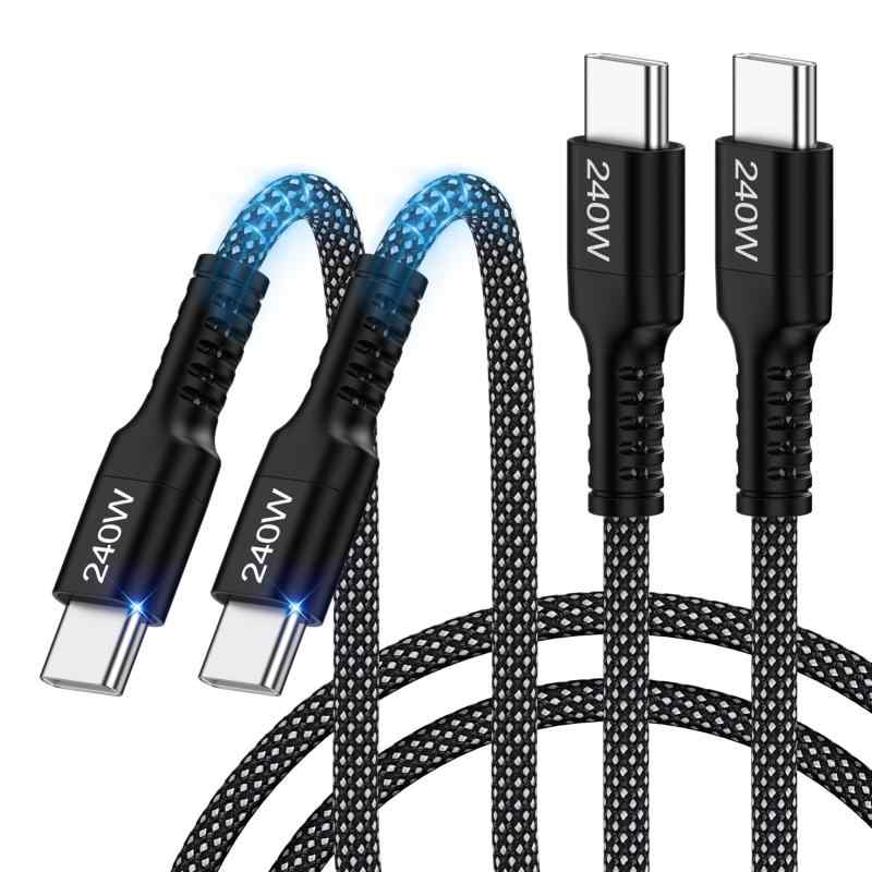 240W高速充電 タイプCケーブル iPhone17充電 pd対応 &データ転送 USB C ケーブル