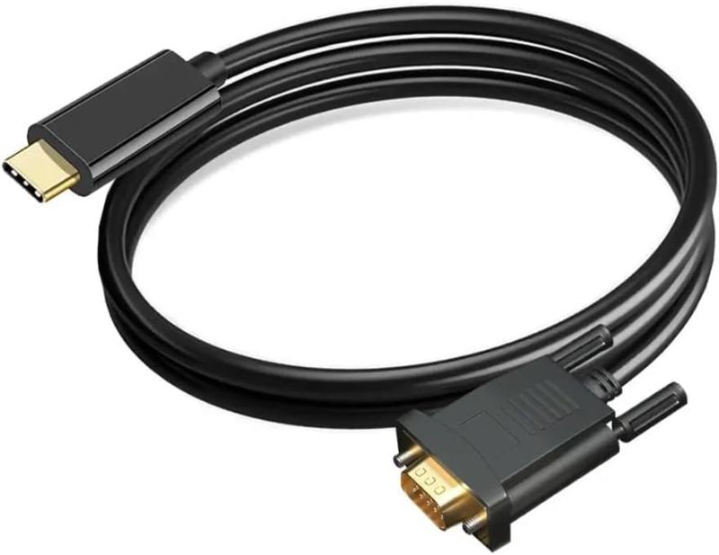 USB C - VGA ケーブル (1080P フル HD) Type-C オス - VGA オス コンバータ [Thunderbolt 3] 互換 USB-C VGA アダプタ コード MacBook Pro/Air、iMac、SurfaceBook