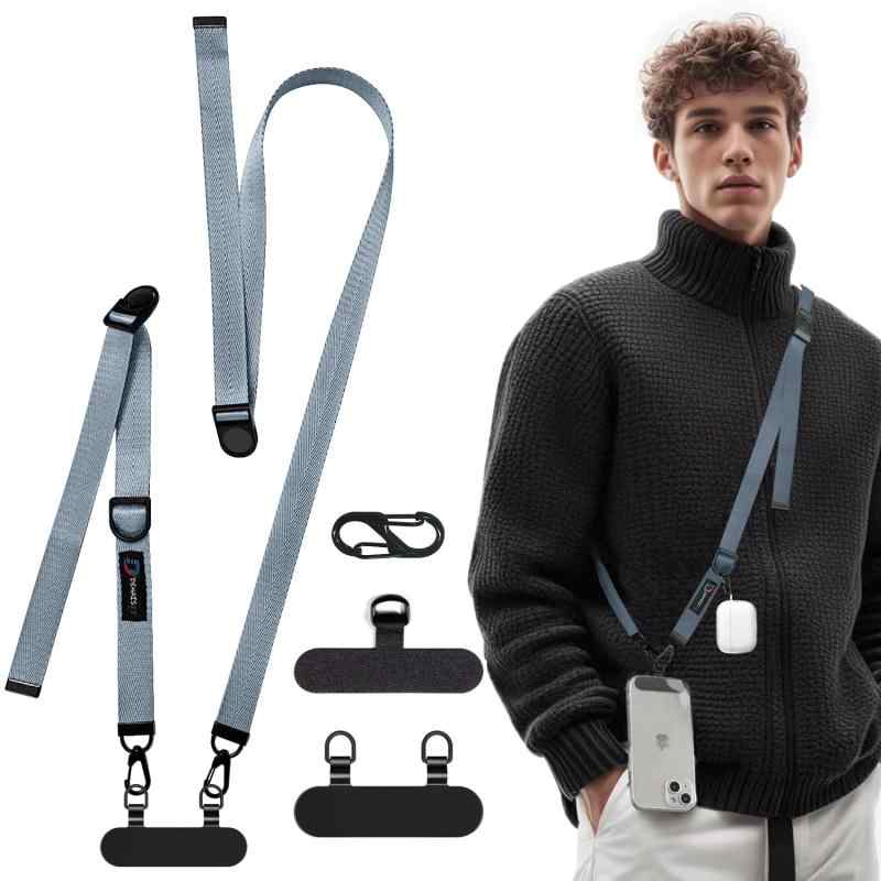 携帯ストラップスマホストラップ 長い 140cm 幅 2cm 長さ調節可能 ストラップ 1本+タグパッチ1枚入り ストラップ 斜めがけ首掛け肩掛け ショルダーストラップ ロング