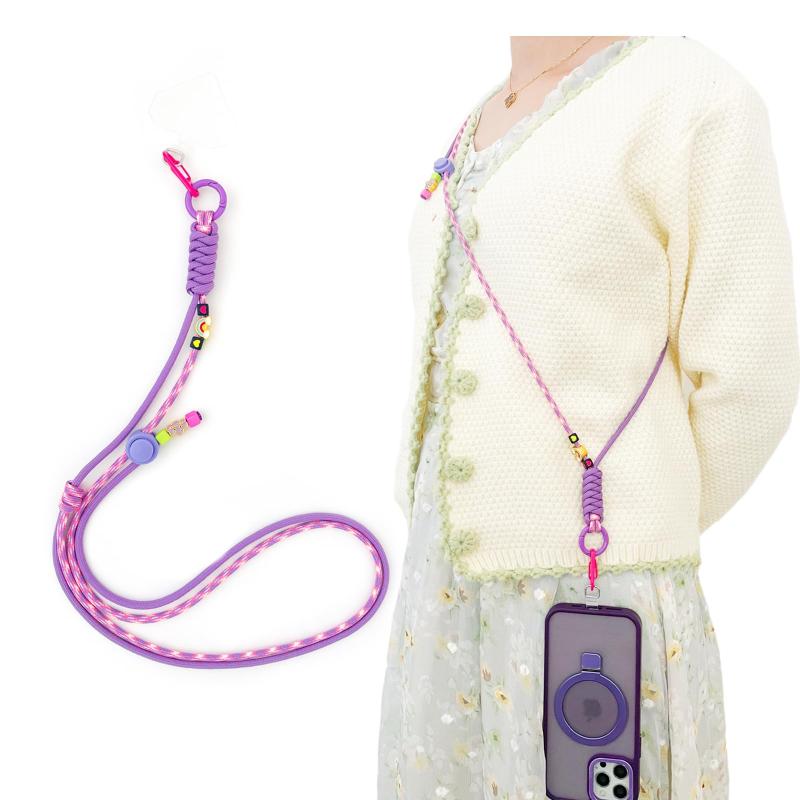 [ENZE] エネゼ スマホストラップ ハンドメイド ストラップホルダー ロング ショルダーストラップ スマホ用 色 長さ調整可能 携帯用 全機種対応 1個入り