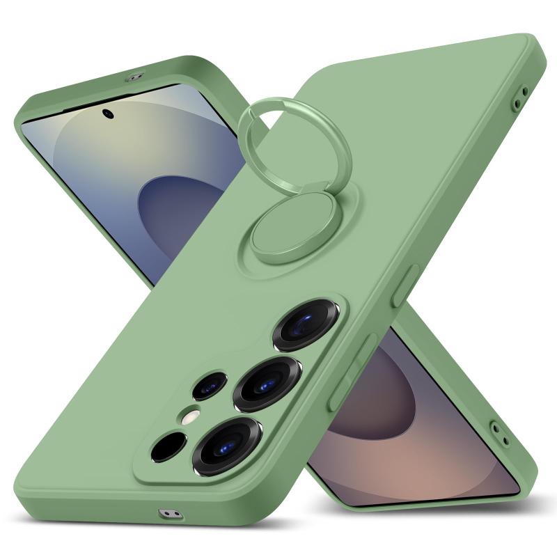 Galaxy S25 Ultra 用 ケース リング付き シリコン 薄型 耐衝撃 レンズ保護 360°回転 車載ホルダー 防水..