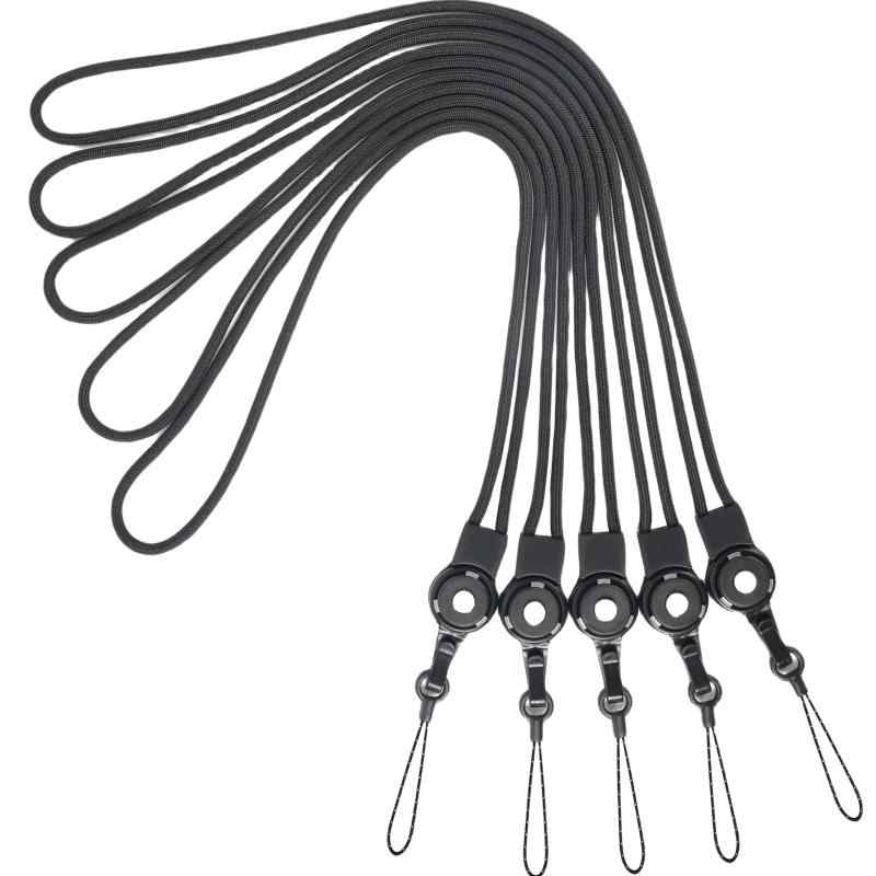 [AMUU] ネックストラップ リング 丸紐 首掛けストラップ リングストラップ ワンタッチ着脱 携帯ストラップ 吊下げひも ナイロン製 IDカードホルダー スマホ お財布 キー 用 アソートカラー 5