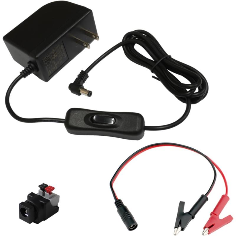 Kaito Denshi(海渡電子) ACアダプター [PSE適合品] 12V 2A 24W スイッチ付き スイッチング 電源 DC 直流 L字プラグ わに口 クリップセット コネクタセット RoHS
