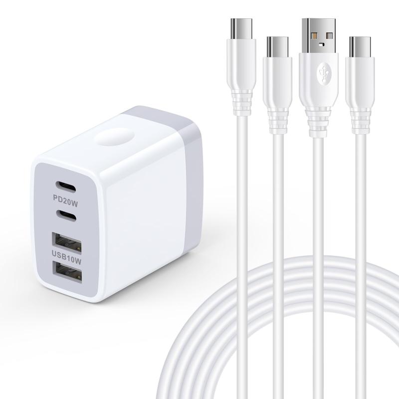 Hootek USB充電器 4ポート 合計30W 急速充電器(PD 20W USB-Cポート×2と10W USB-Aポート×2)/PSE認証 アイフォン 充電器 スマホ 充電器 Type-C コンセント USB 携帯充電器 タイプC アダプタ AC充電器