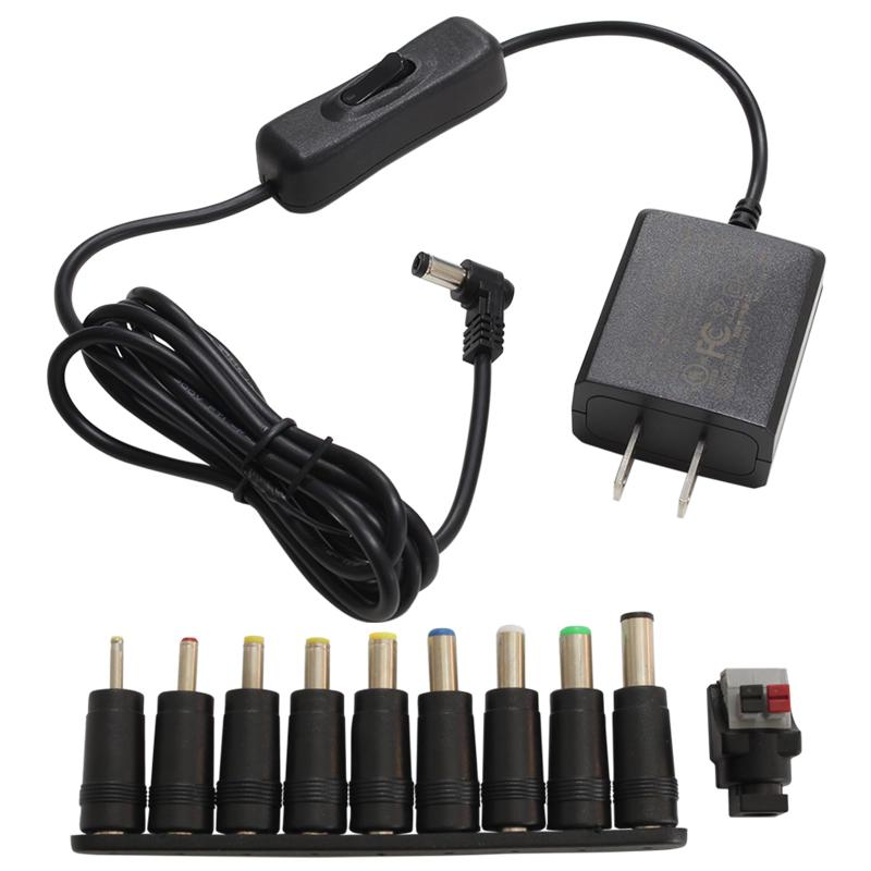 Kaito Denshi(海渡電子) ACアダプター【PSE適合品】変換10種セット 12V 1A 12W 本体側スイッチ付き スイッチング 電源 DC 直流 L字プラグ RoHS