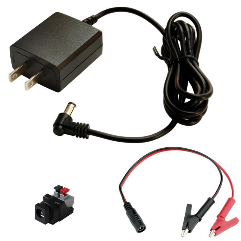 Kaito Denshi(海渡電子) ACアダプター [PSE適合品] 12V 500mA 6W センタープラス L字プラグ 外径5.5mm 内径2.1mm 汎用 電源 DC 直流 給電 充電 RoHS わに口クリップセット