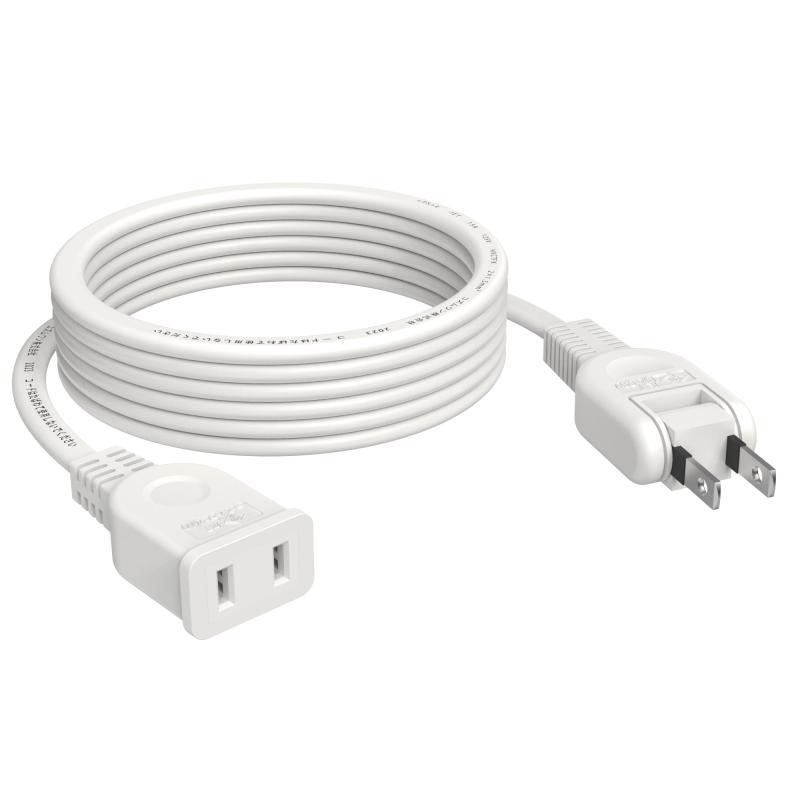 電源コード 薄い 電源延長コード ホワイト 2ピンプラグ ACアダプター用電源延長コード 延長ケーブル 短い ‎オス-メス 電源タップ トラッキング火災予防 絶縁キャップ付き 配線しやすい 180