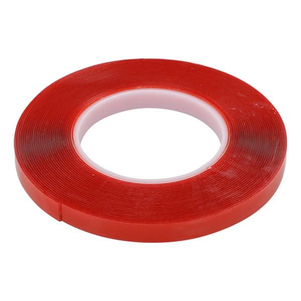 ライズジャパン [幅12ミリ/透明] 超強力 透明タイプ 幅12mm×長さ10m×厚み1mm 両面テープ 幅12mm 赤