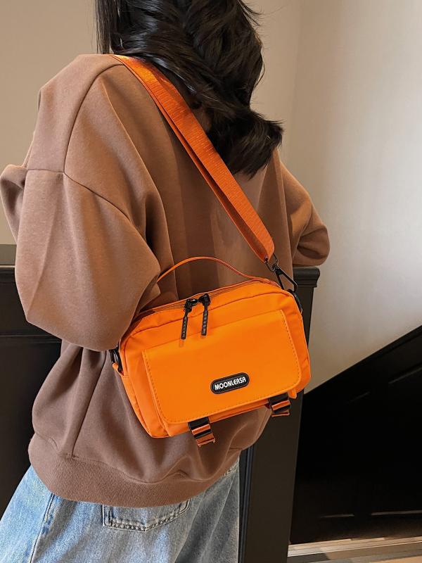 ショルダーバッグ メンズ レディース ミニショルダーバッグ 斜め掛け 肩掛け カバン 鞄 スマホポーチ バイカラー ナイロン 軽量 撥水 大容量 旅行 デイリー 普段使い カジュアル ブラック オレンジ