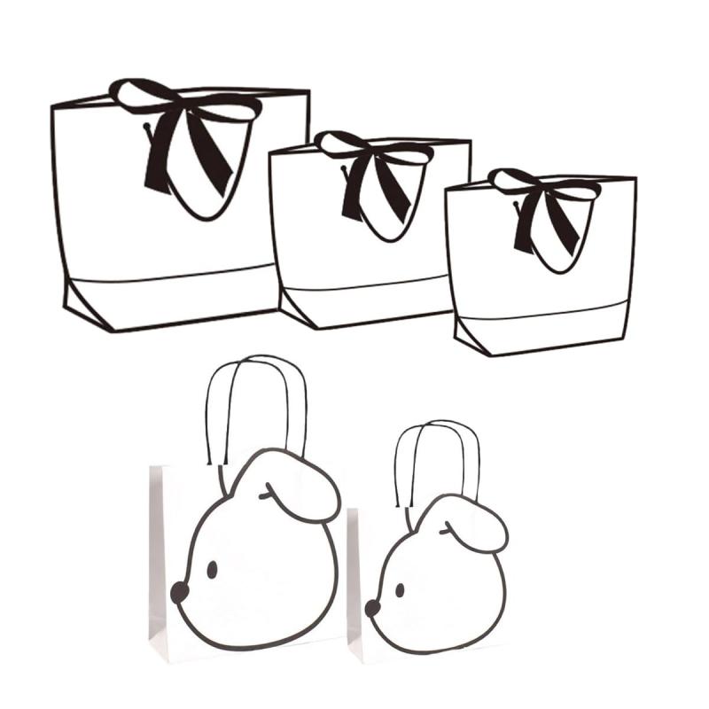 COCOALLETS 紙袋 小 手提げ プレゼント 白 ギフト 小さめ ミニサイズ 5枚10枚セット