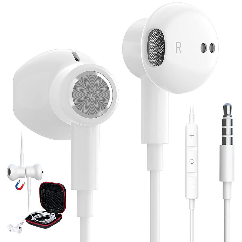 イヤホン 有線 マイク付き 3.5mmジャック イヤフォン 磁気設計 PC パソコン用 ノイズキャンセリング 重低音 音量調節 対応iphone/6/6s/SE/ipod switch ps4 ps5/AQUOS sense7 8 wish2/Xperi remake-buddy-10709408 リメイクバディー サンプル画像3