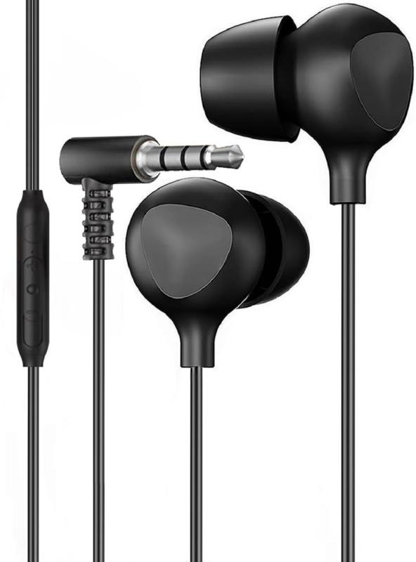 寝ホン 有線 睡眠用イヤフォン 3.5mm 【2026新 L字型 ASMR イヤホン 有線】 ノイズキャンセリング リモコン付き する 睡眠時に使用する耳が痛くならないイヤホン 有線 ソフトシリコンで柔らか remake-buddy-10211096 リメイクバディー パッケージ画像
