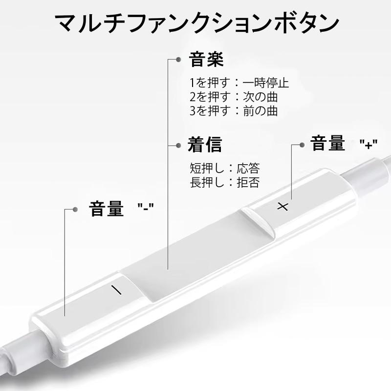 Festov 有線イヤホン マイク付き インナーイヤー型 3.5mm 白色 ノイズキャンセリング 重低音 絡み防止 通話対応 音量調整 テレワーク PC スマホ パソコン 在宅勤務用