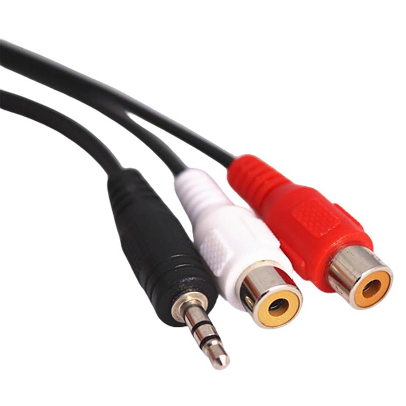 FineGood ステレオミニプラグ (オス)－2RCA ピン端子 (メス/赤白) 3.5mm オーディオ変換ケーブル 20cm 短尺 多重シールド構造 Hi-Fi 高忠実度再生対応 スマホ パソコン イヤホン ヘッドホン ステレオ