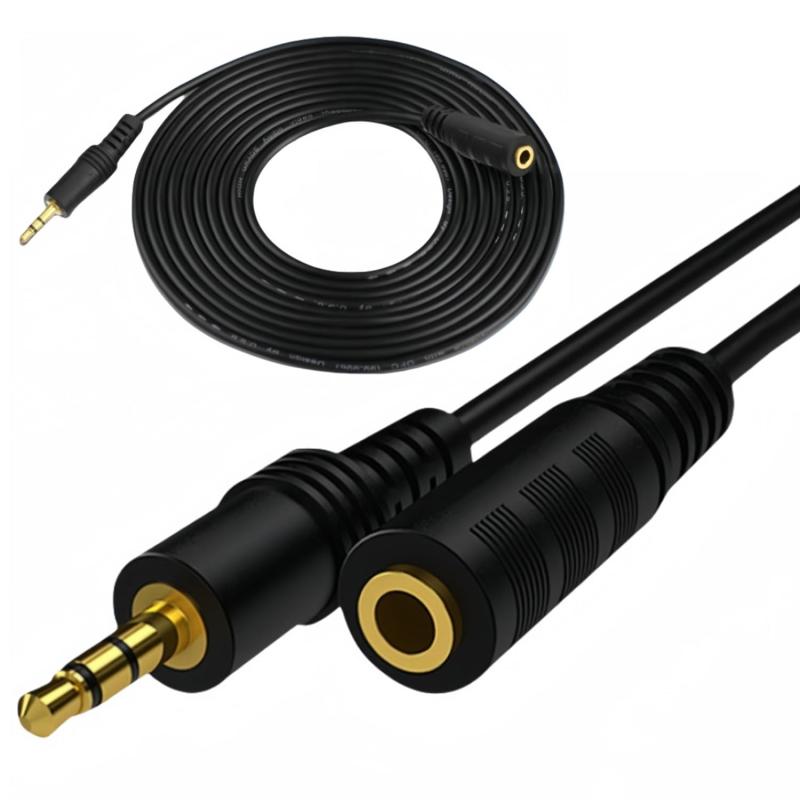 イヤホン 延長ケーブル 延長コード ヘッドホン ステレオミニプラグ AUX ステレオオーディオ オスメス 金メッキ