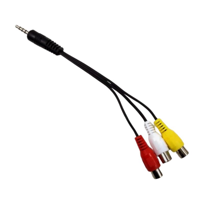 [F NODE] 4極3.5mmプラグ RCA変換ケーブル メス 23.5cm 赤白黄 AV オーディオ 映像 変換 便利 ケーブル 延長 ヘッドホン 短め 接続方法 配線図 ステレオ 車 音声 カメラ ゲーム機