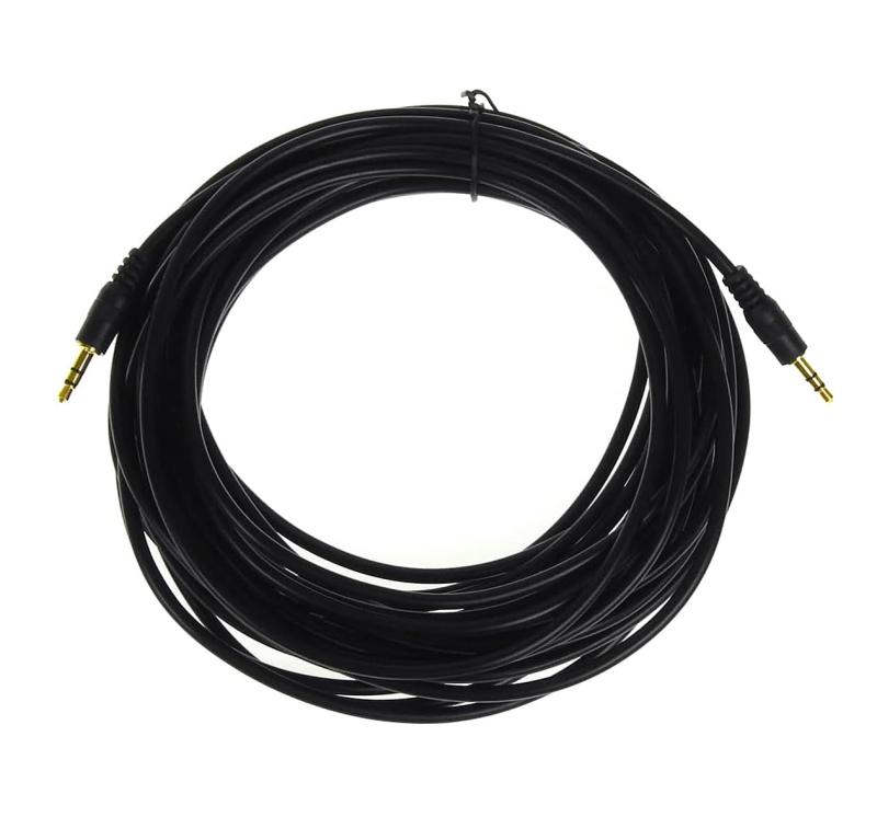 ANE ステレオミニプラグケーブル 1000cm(10m) ブラック シリコンゴム [オスオス] コード径約3mm 金メッキ端子 3極 プラグ径3.5mm AUX オーディオケーブル ステレオミニプラグ イヤホン ヘッドホン