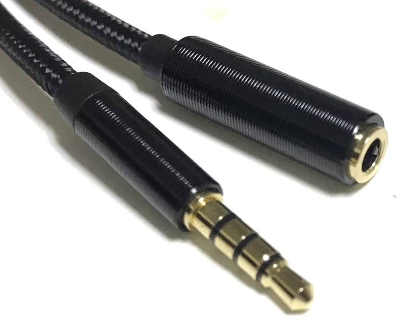 Access 100cm イヤホン 延長コード 3.5mm 4極 ステレオミニプラグ ヘッドホン 延長 オーディオケーブル ナイロン2重編みケーブル for 車 AUX スマートフォン タブレット スピーカー テレビ ヘ